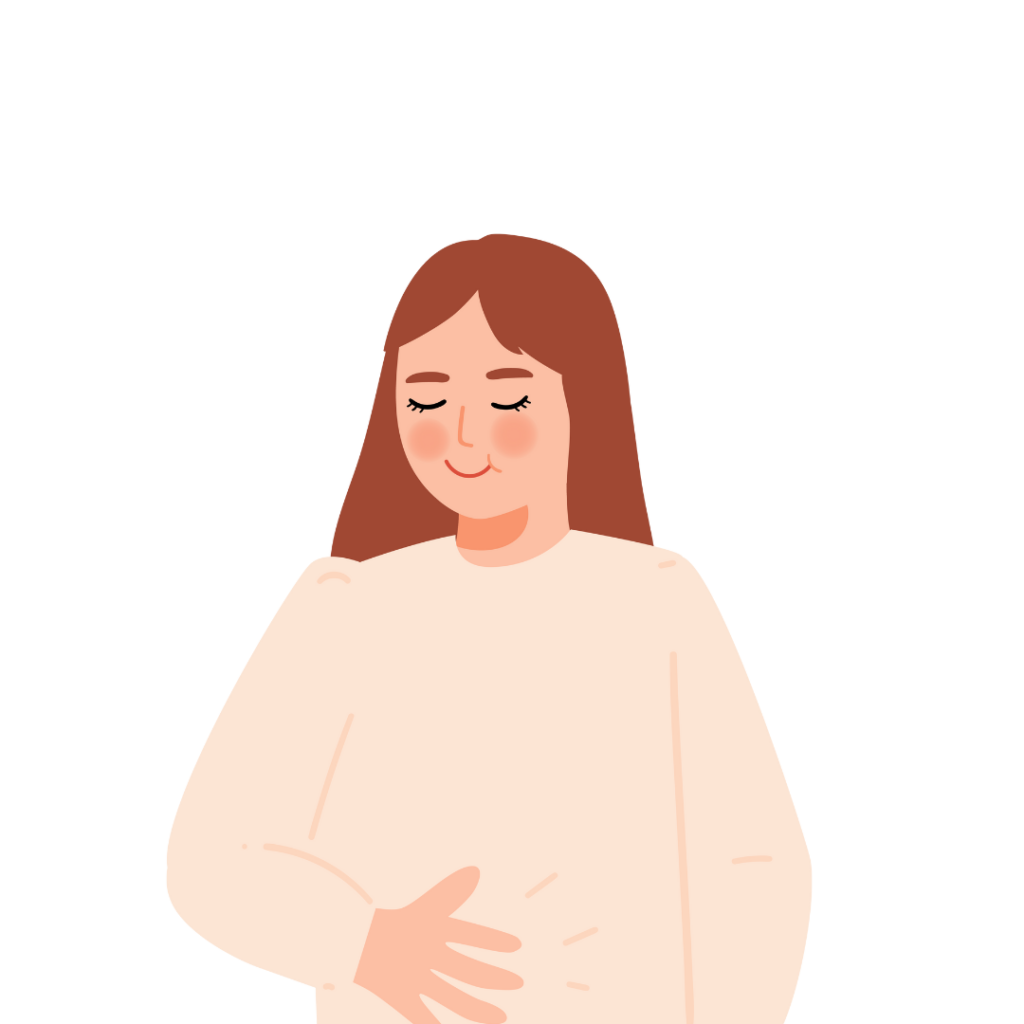 Femme qui n'a plus de troubles digestifs
