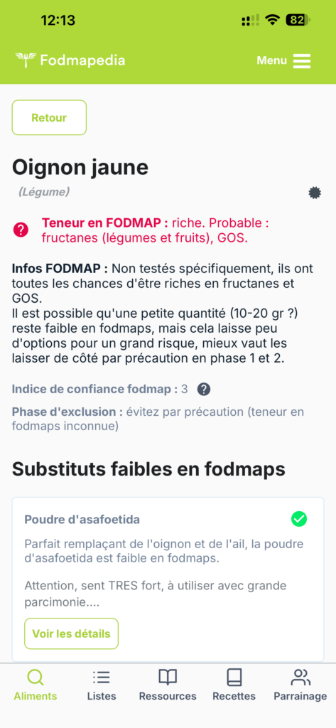 FODMAPs oignon jaune
